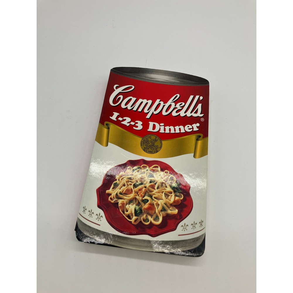 Campbell's 1-2-3 Dinner Cook Book Vintage Soup Can Shape Recipe Book
